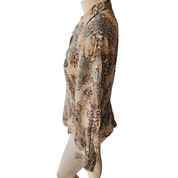 Tess Blouse Womens Sz 8 Vintage Silk Mature Boho Arsty Art To Wear Cottagecore - Picture 2 of 4